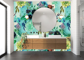Out of the Blue Removable Bathroom Wallpaper
