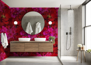 Tickled Pink Removable Bathroom Wallpaper
