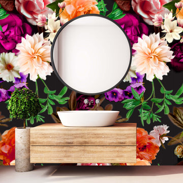 Blooming Lovely Removable Bathroom Wallpaper