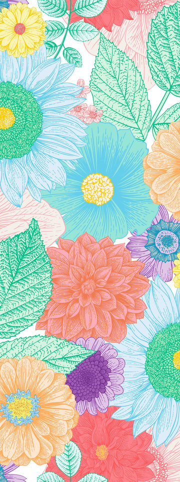 Flower Power Removable Bathroom Wallpaper
