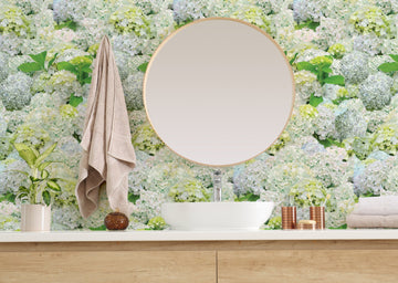 Happy Hydrangeas Removable Bathroom Wallpaper
