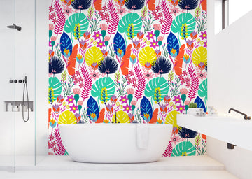 Them Tropical Vibes Removable Bathroom Wallpaper